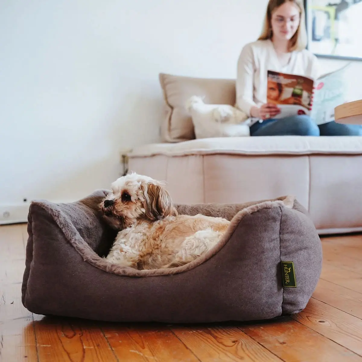Hunter ortopædisk hundeseng Rockford XL 120 x 90 cm Brun